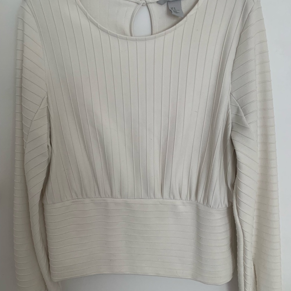 Wide banded blouson top